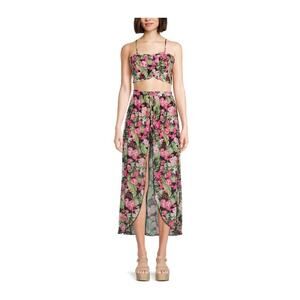 No Boundaries Juniors Size 3-5 Ruched Top & Walk Through Maxi Skirt Set 2-Piece